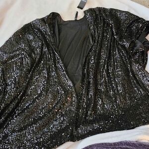 Torrid Black Sequin Shrug/jacket